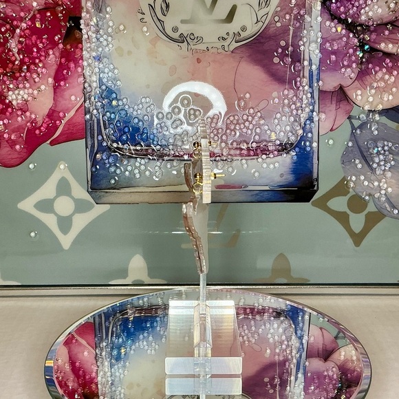 Pink and White Floral Bull Skull with Flowers Roses Resin Earrings - Picture 4 of 5